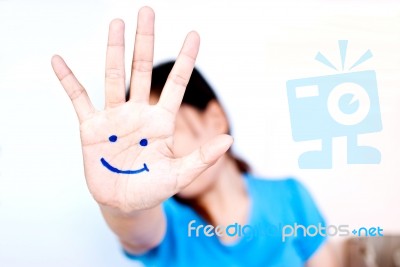 Smile On The Hand Stock Photo