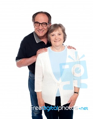 Smiling Aged Couple In Love Stock Photo