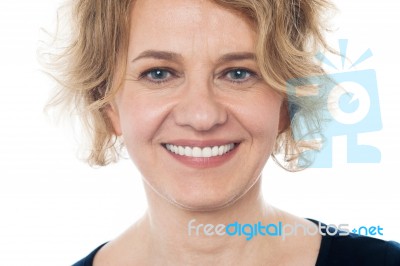 Smiling Aged Woman Stock Photo