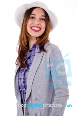 Smiling Brunette Girl Stock Photo