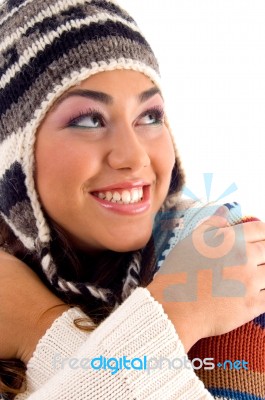 Smiling Cute Woman' Face Stock Photo