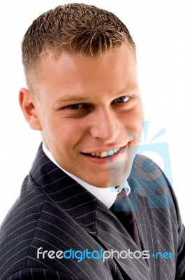 Smiling Male Looking At Camera Stock Photo