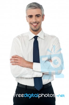 Smiling Middle Aged Business Executive Stock Photo