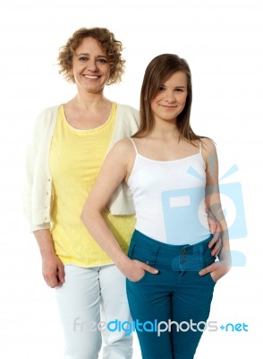 smiling Mother And Daughter Stock Photo