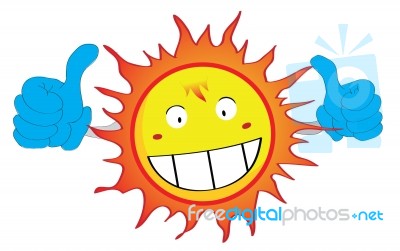 Smiling Sun Cartoon Stock Image