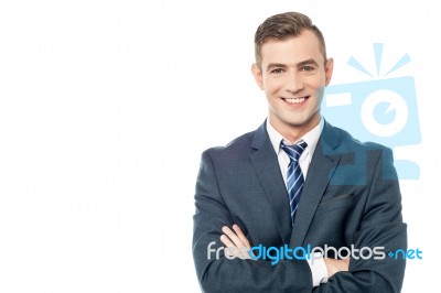 Smiling Young Business Man Stock Photo