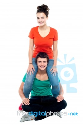 Smiling Young Couples Stock Photo