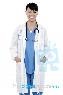 Smiling Young Female Medical Professional Stock Photo