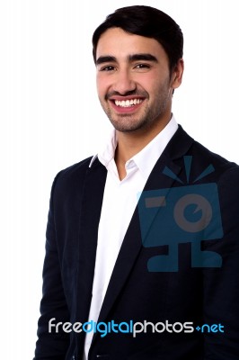 Smiling Young Successful Businessman Stock Photo