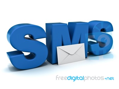 Sms With Envelope Stock Image