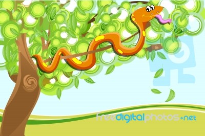 Snake On Tree Stock Image
