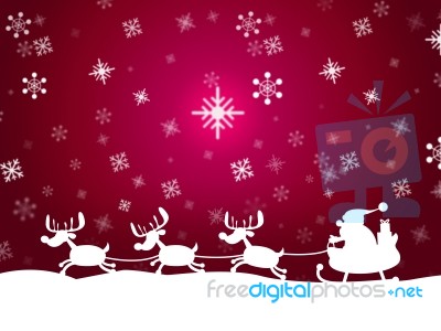 Snow Santa Represents Father Christmas And Animal Stock Image