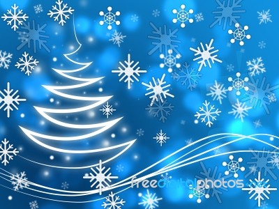 Snowflakes Background Shows Zigzag Winter And Freezing
 Stock Image
