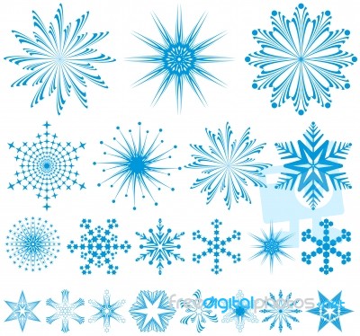 Snowflakes Icons Stock Image