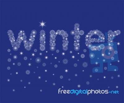 Snowflakes In Winter Title Stock Image