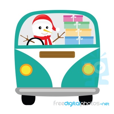 Snowman And Gifts Stock Image