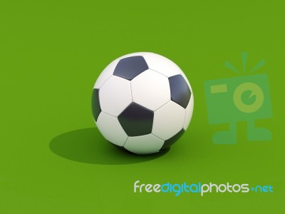 Soccer Ball On Green Stock Image