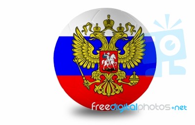 Soccer Ball With Russian flag Stock Image