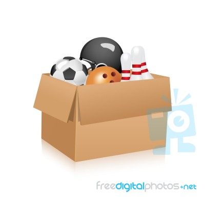 Soccer Tools In Box Stock Image