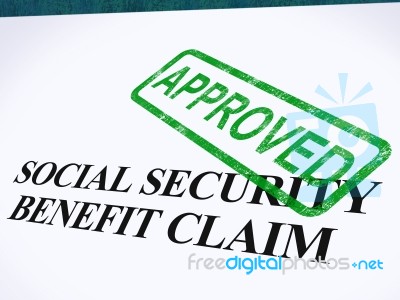 Social Security Claim Approved Seal Stock Image