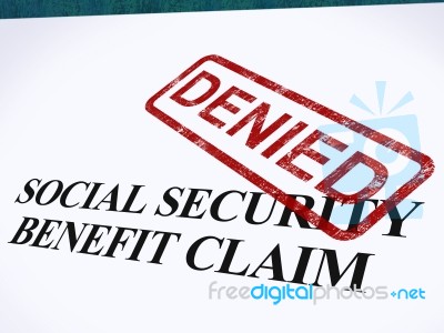 Social Security Claim Denied Stamp Stock Image