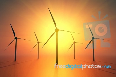 Solar And Wind Energy Stock Image