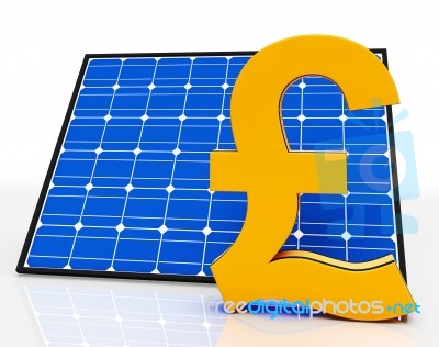 Solar Panel And Pound Sign Shows Saving Power Stock Image