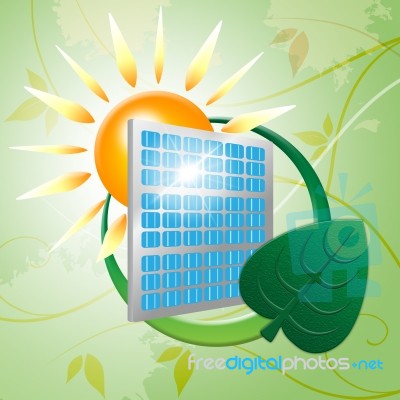 Solar Panel Represents Earth Friendly And Eco Stock Image