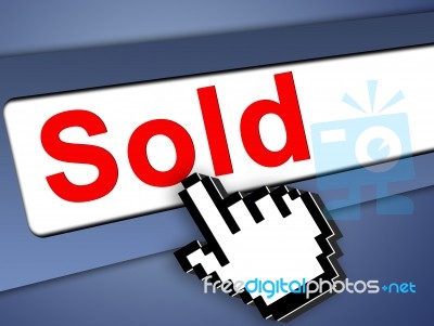 Sold And Mouse Pointer Stock Image