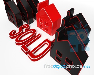 Sold House Displaying Sale Of Real Estate Stock Image