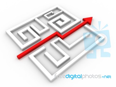 Solved Maze Puzzle Stock Image