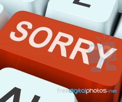 Sorry Key Shows Online Apology Or Regret Stock Image