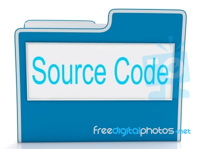 Source Code Shows Document Binder And Folders Stock Image