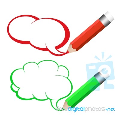 Speech Bubble And Pencil Stock Image
