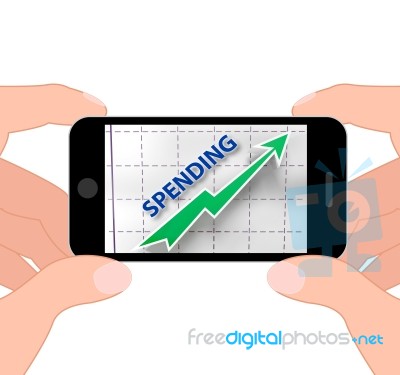 Spending Graph Displays Rise In Outgoings And Costs Stock Image
