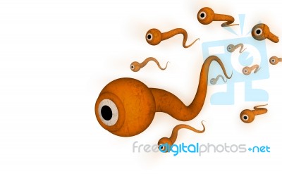 Sperm Swimming Hope To Win Stock Image