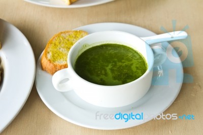 Spinach Soup Stock Photo