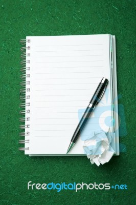 Spiral Notebook with pen Stock Photo