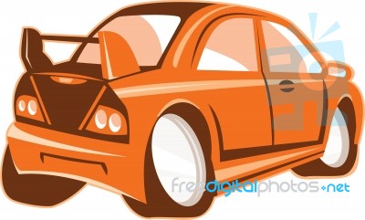Sports Car Rear Cartoon Isolated Stock Image