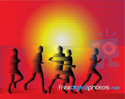 Sports Runners Background Stock Image