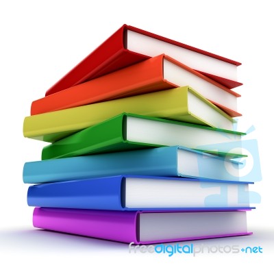 Stack Of Colorful Books Stock Image