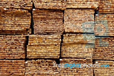 Stack Of Timber Wood Stock Photo