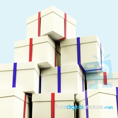 Stacked Giftboxes Stock Image