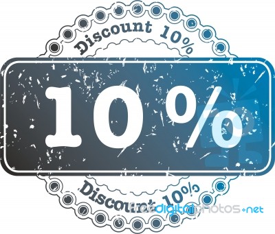 Stamp Discount Ten Percent Stock Image