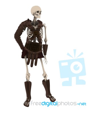 Standing Skeleton warrior Stock Image