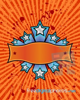 Star Banner Orange Stock Image