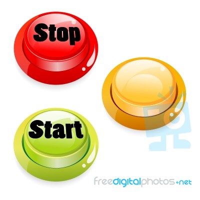 Start Stop Push Button Stock Image