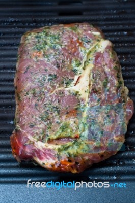 Steak On The Bbq Stock Photo