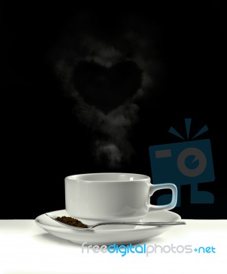Steaming Cup Of Coffee Stock Photo