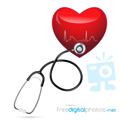 Stethoscope With Heart Stock Image